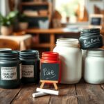 Chalkboard paint jars