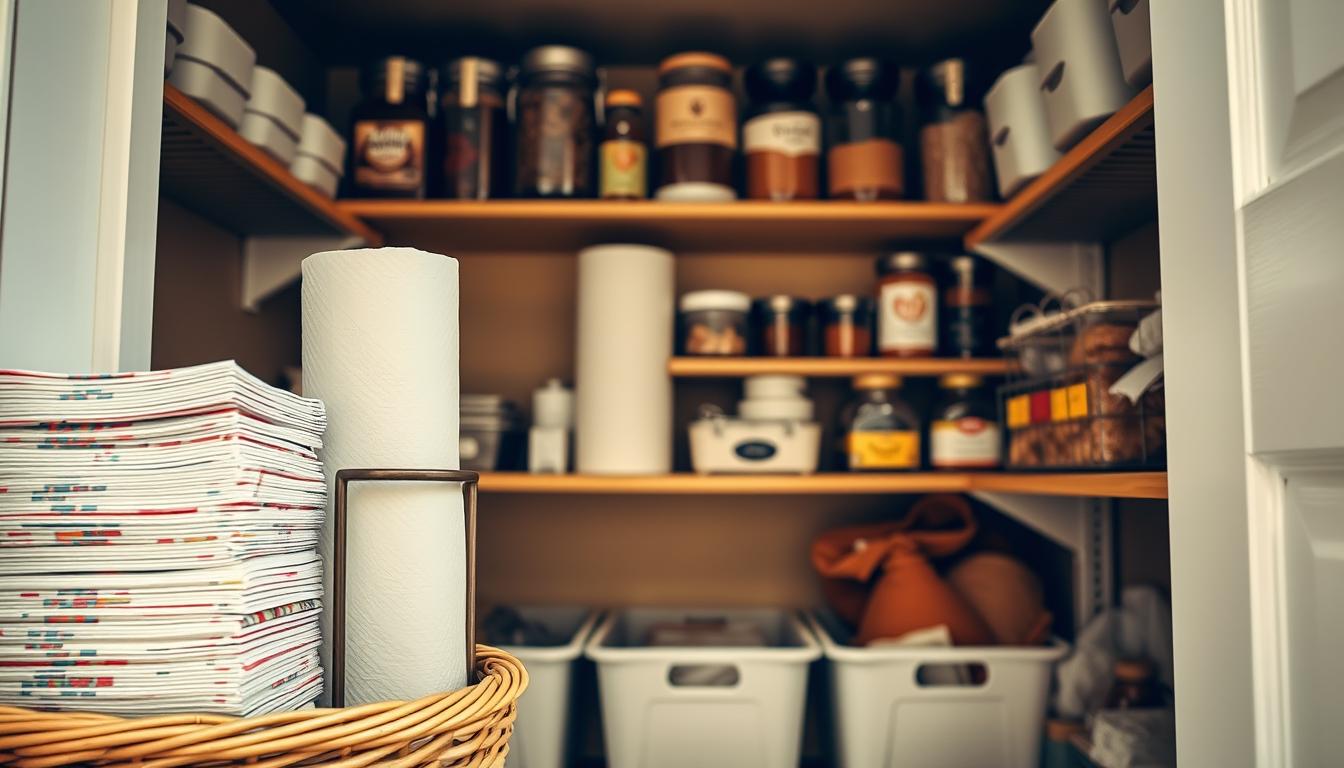 How to Store Paper Towels and Napkins in a Small Pantry Space