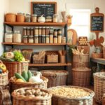 Wicker pantry baskets